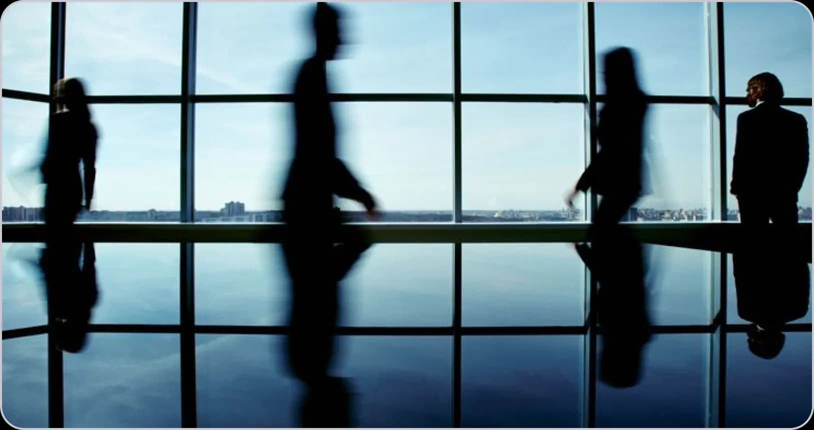 People walking in a modern office