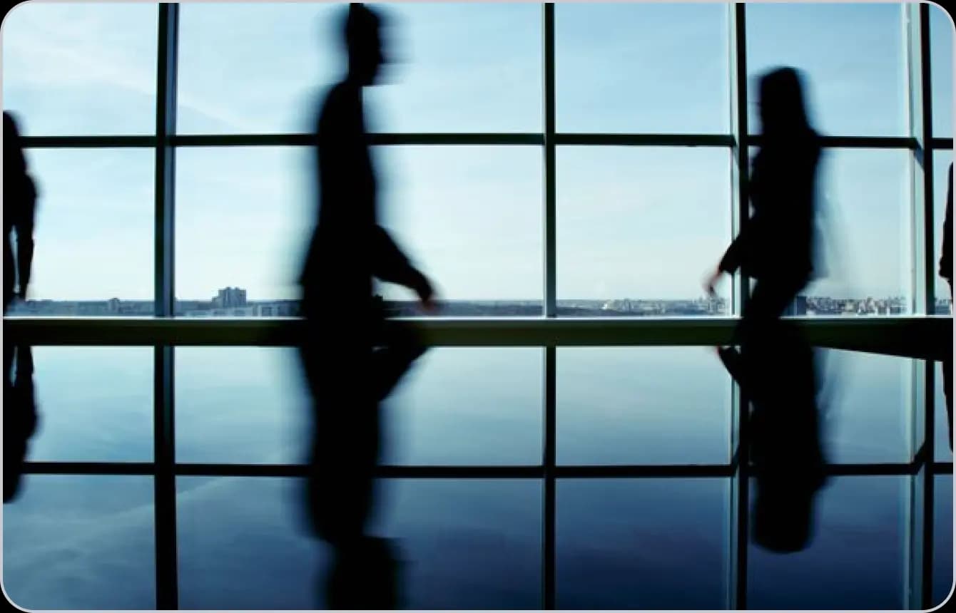 People walking in a modern office