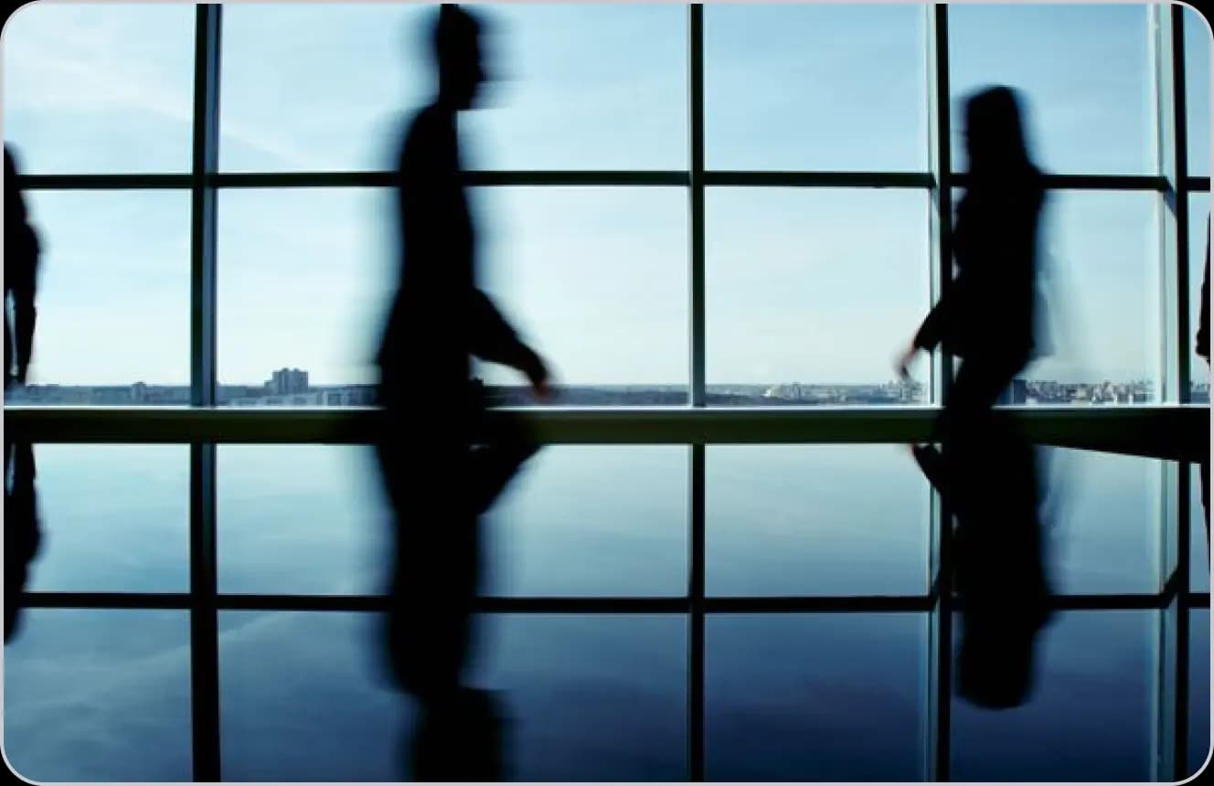 People walking in a modern office