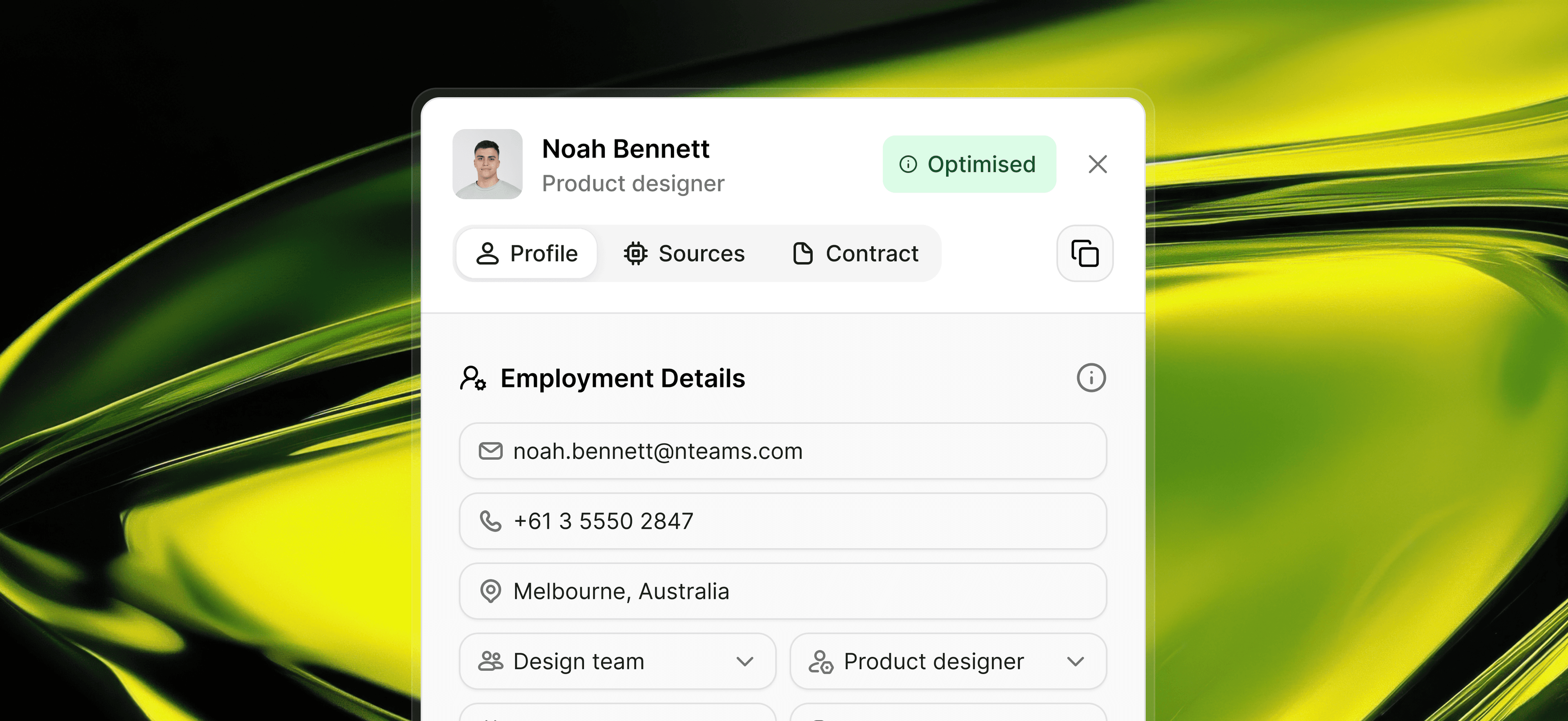 Cortextual org structure, cost, and knowledge dashboard