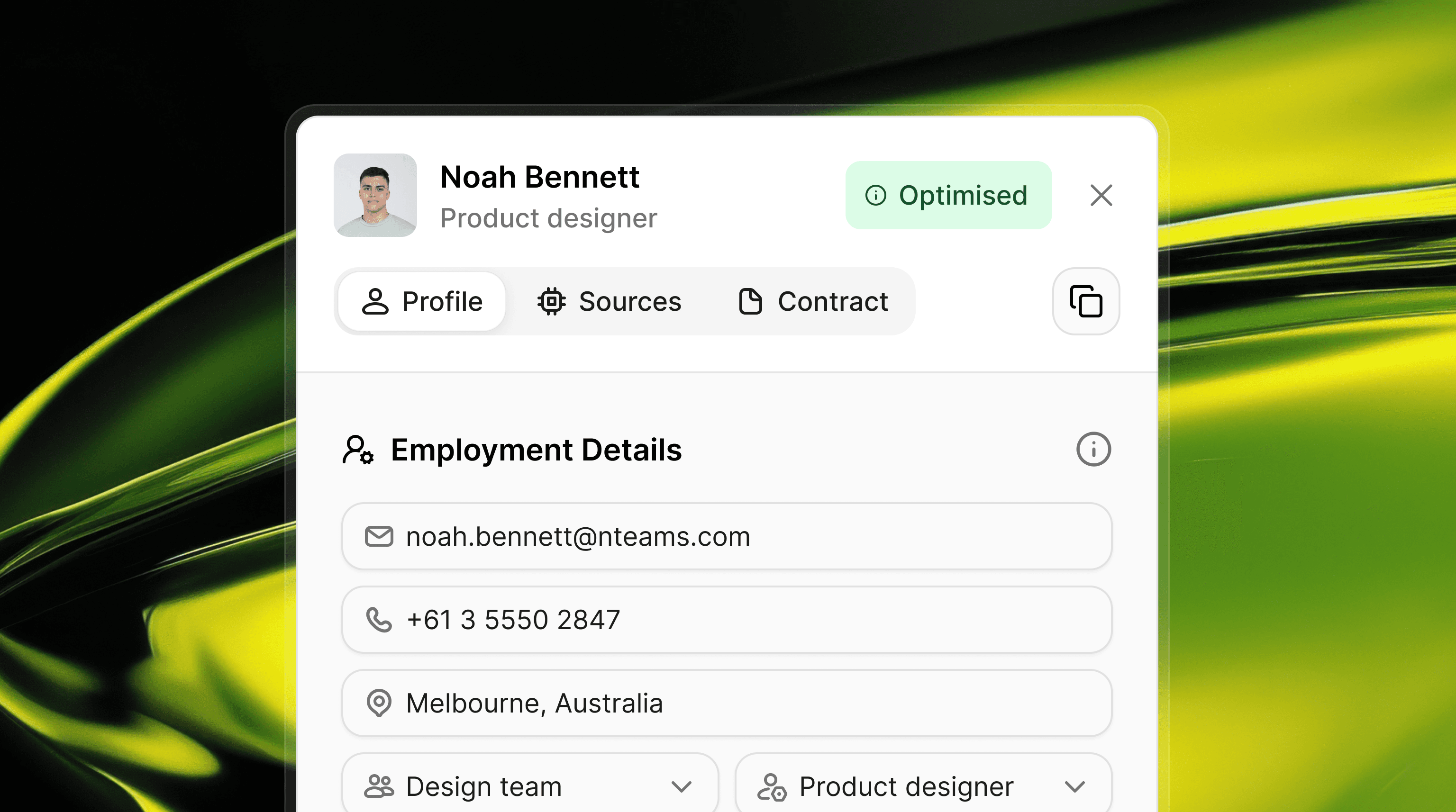 Cortextual org structure, cost, and knowledge dashboard