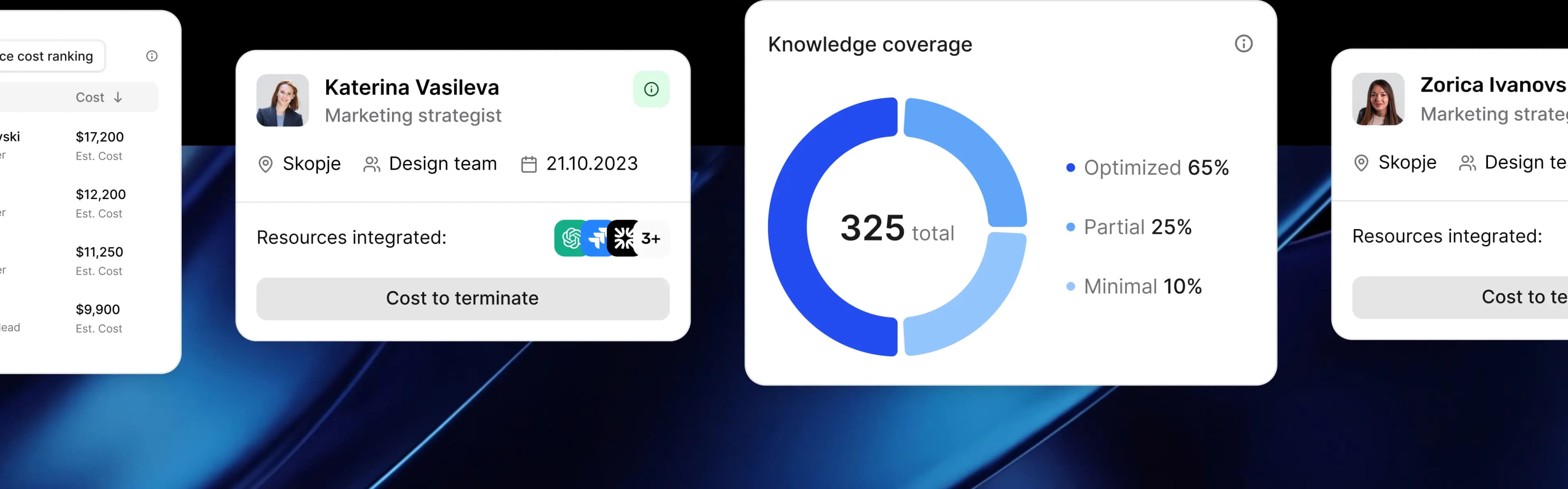 Cortextual org restructuring product preview with workforce cost and knowledge coverage