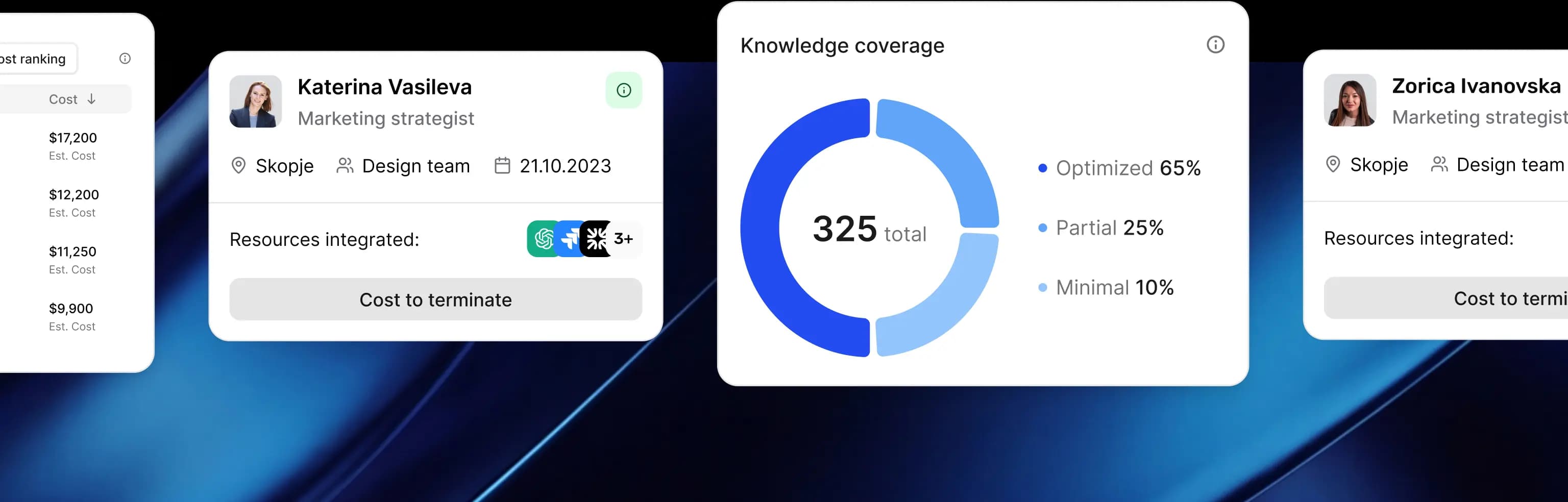 Cortextual org restructuring product preview with workforce cost and knowledge coverage