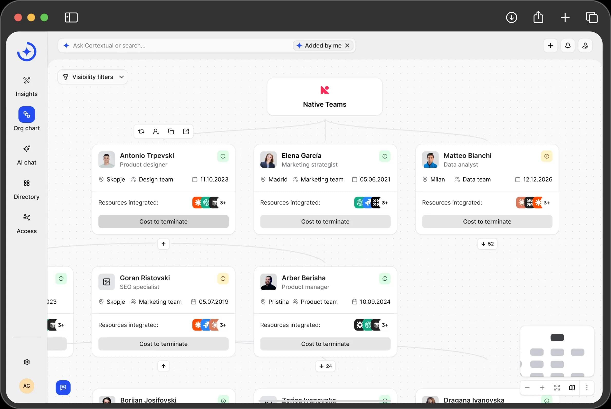 Cortextual product interface preview in a browser window