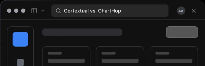 Cortextual app window comparing Cortextual and ChartHop